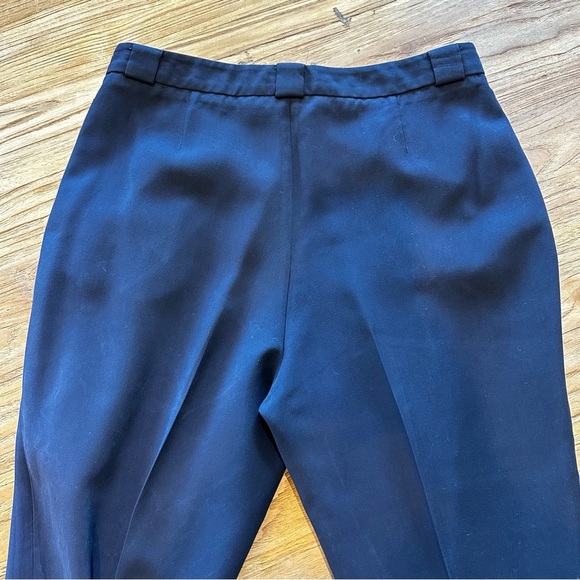 APC Paris Women’s Navy Trousers Menswear Style High Rise Pleated Front Straight - Picture 8 of 10